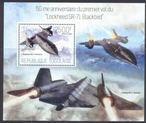 Poštová známka Togo 2014 Lockheed SR-71 Blackbird Mi# Block 942 Kat 10€