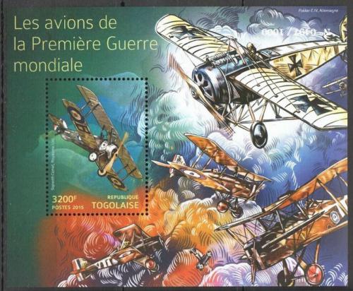 Poštová známka Togo 2015 Lietadla 1. svìtové války Mi# Block 1197 Kat 13€