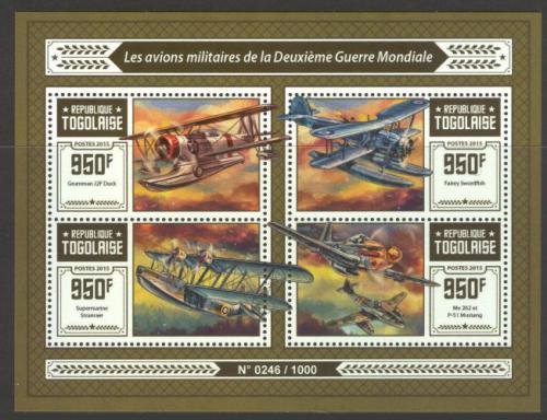Poštové známky Togo 2015 Lietadla 2. svìtové války Mi# 7135-38 Kat 15€