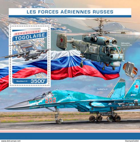 Poštová známka Togo 2016 Ruská letecká armáda Mi# Block 1363 Kat 14€