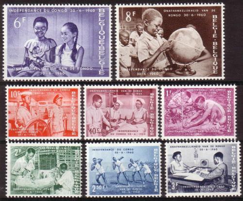 Poštové známky Belgicko 1960 Nezávislost Konga Mi# 1198-1205 Kat 10€