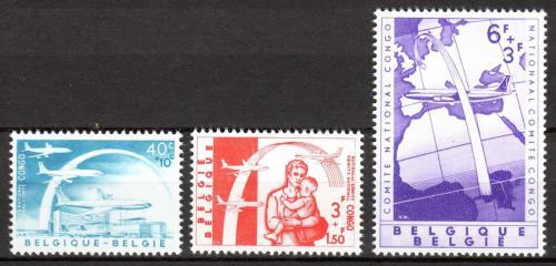 Poštové známky Belgicko 1960 Evakuace bìlochù z Konga Mi# 1206-08 Kat 6€
