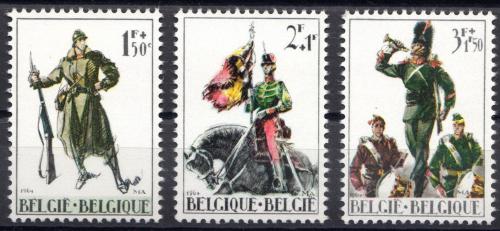 Poštové známky Belgicko 1964 Vojenské uniformy Mi# 1353-55