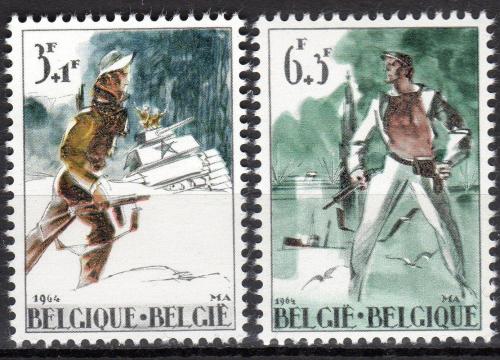 Poštové známky Belgicko 1964 Vojenské uniformy Mi# 1356-57