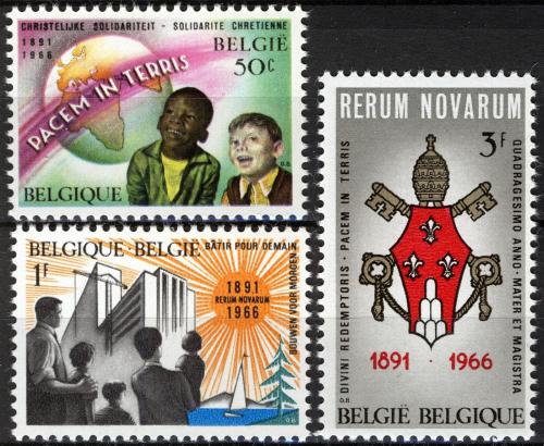 Poštové známky Belgicko 1966 Rerum Novarum, 75. výroèie Mi# 1417-19