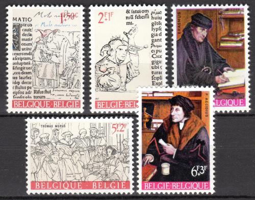 Poštové známky Belgicko 1967 Erasmus Rotterdamský Mi# 1484-88