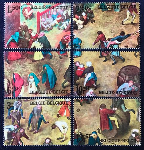 Poštové známky Belgicko 1967 Umenie, Pieter Bruegel Mi# 1494-99