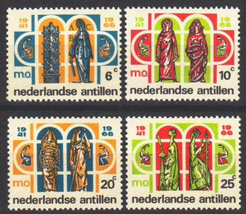 Potov znmky Holandsk Antily 1966 Stedovk kolstv Mi# 166-69