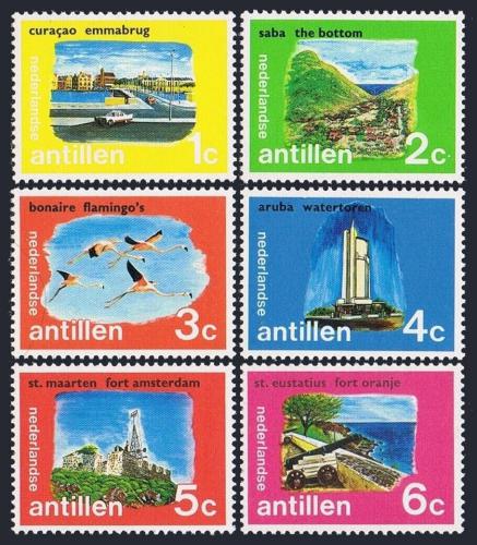 Poštové známky Holandské Antily 1972 Turistické zaujímavosti Mi# 239-44