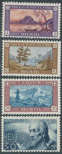 Potov znmky vcarsko 1929 Prroda, Pro Juventute Mi# 235-38