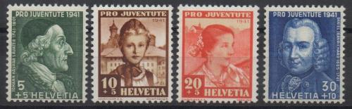 Poštové známky Švýcarsko 1941 ¼udové kroje, Pro Juventute Mi# 399-402