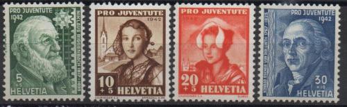 Poštové známky Švýcarsko 1942 ¼udové kroje, Pro Juventute Mi# 412-15