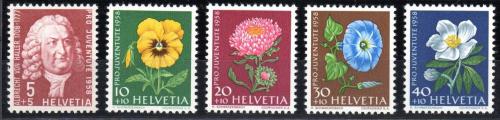 Potov znmky vcarsko 1958 Kvety, Pro Juventute Mi# 663-67