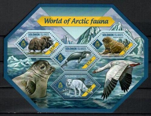 Poštové známky Šalamúnove ostrovy 2014 Arktická fauna Mi# 2647-50 Kat 9.50€