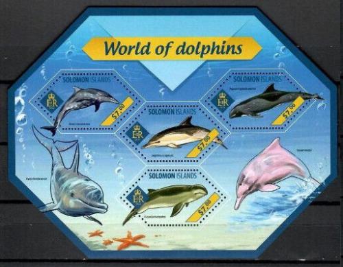 Poštové známky Šalamúnove ostrovy 2014 Delfíny Mi# 2657-60 Kat 9.50€