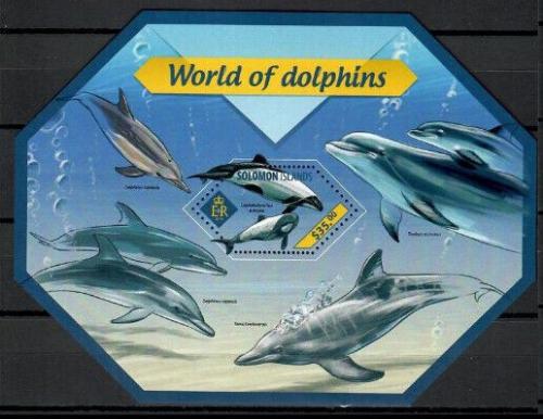 Poštová známka Šalamúnove ostrovy 2014 Delfíny Mi# Block 313 Kat 12€ 