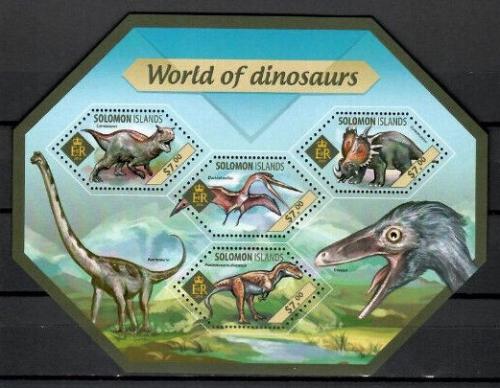 Poštové známky Šalamúnove ostrovy 2014 Dinosaury Mi# 2612-15 Kat 9.50€