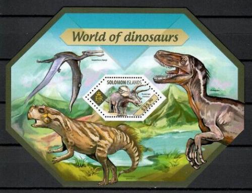 Poštová známka Šalamúnove ostrovy 2014 Dinosaury Mi# Block 304 Kat 12€
