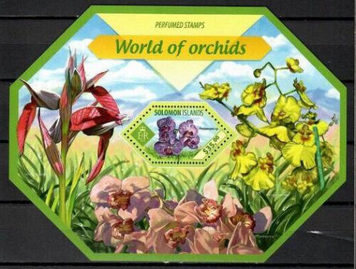 Poštová známka Šalamúnove ostrovy 2014 Orchideje Mi# Block 301 Kat 12€