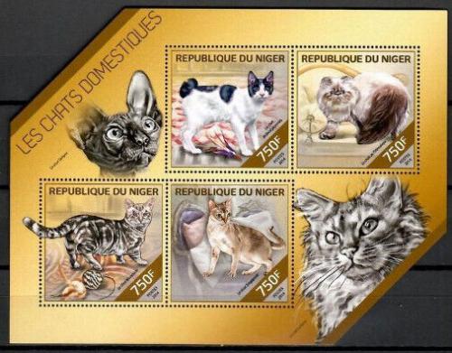 Poštové známky Niger 2014 Maèky Mi# 2850-53 Kat 12€