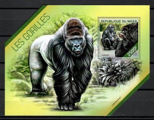 Poštová známka Niger 2014 Gorily Mi# Block 317 Kat 10€