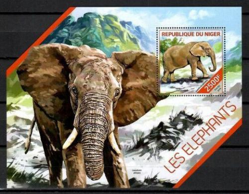 Poštová známka Niger 2014 Slony Mi# Block 308 Kat 10€