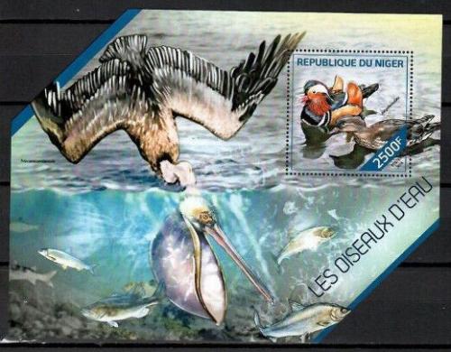 Poštová známka Niger 2014 Vodní ptáci Mi# Block 301 Kat 10€