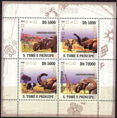 Poštové známky Svätý Tomáš 2008 Slony Mi# 3420-23 Kat 12€