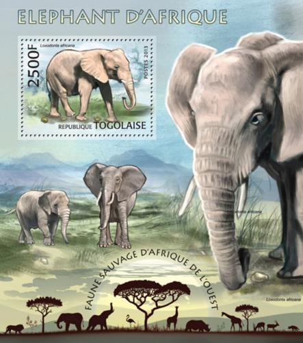 Poštová známka Togo 2013 Slony Mi# Block 788 Kat 10€