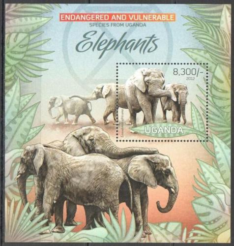 Poštová známka Uganda 2012 Slony Mi# Block 407 Kat 8€