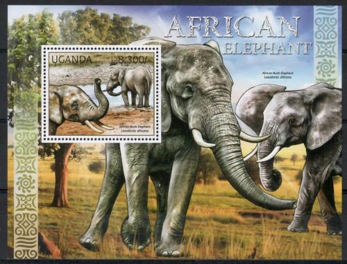Poštová známka Uganda 2012 Slony Mi# Block 379 Kat 8€