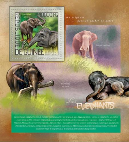 Poštová známka Guinea 2014 Slony Mi# Block 2371 Kat 16€