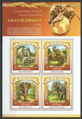 Poštové známky Maldivy 2015 Slony Mi# 5901-04 Kat 10€