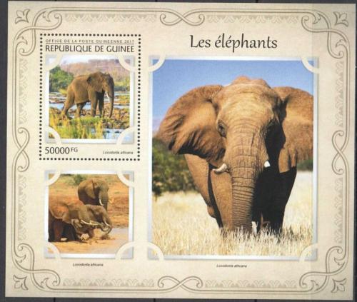 Poštová známka Guinea 2017 Slony Mi# Block 2740 Kat 20€