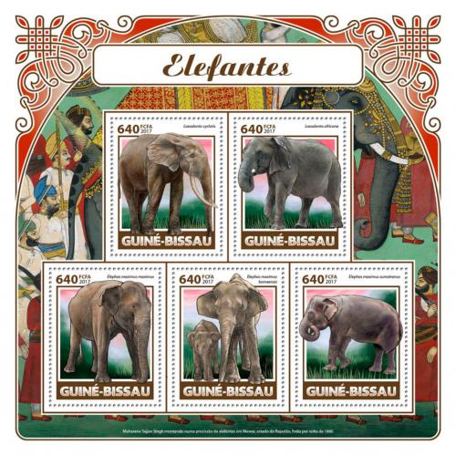 Poštové známky Guinea-Bissau 2017 Slony, cirkus Mi# 9398-9402 Kat 12€