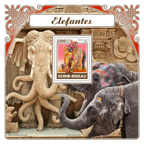 Poštová známka Guinea-Bissau 2017 Slony, cirkus Mi# Block 1622 Kat 12.50€