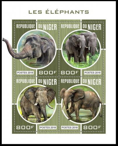 Poštové známky Niger 2018 Slony Mi# 5633-36 Kat 13€