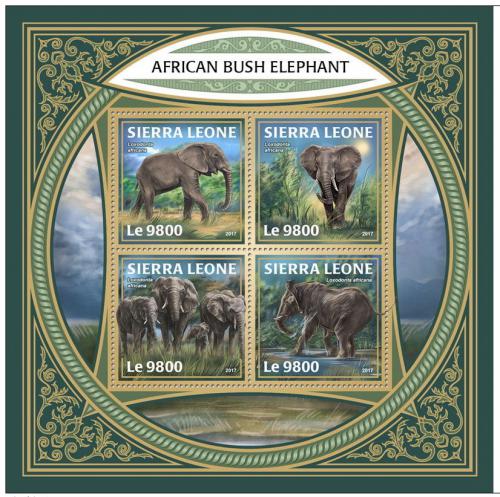 Poštové známky Sierra Leone 2017 Slony Mi# 9185-88 Kat 11€