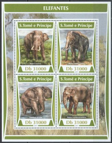 Poštové známky Svätý Tomáš 2017 Slony Mi# 7244-47 Kat 12€