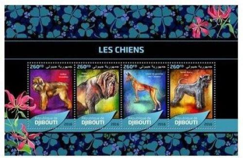 Poštové známky Džibutsko 2016 Psy Mi# 1304-07 Kat 12€