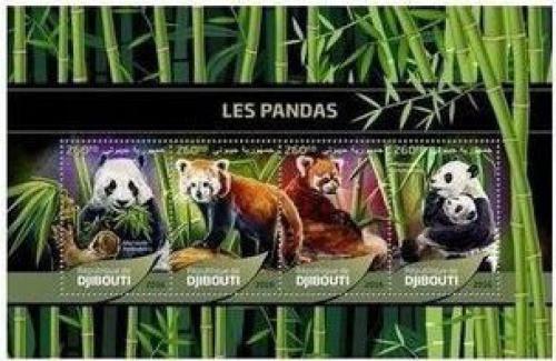 Poštové známky Džibutsko 2016 Pandy Mi# 1294-97 Kat 12€