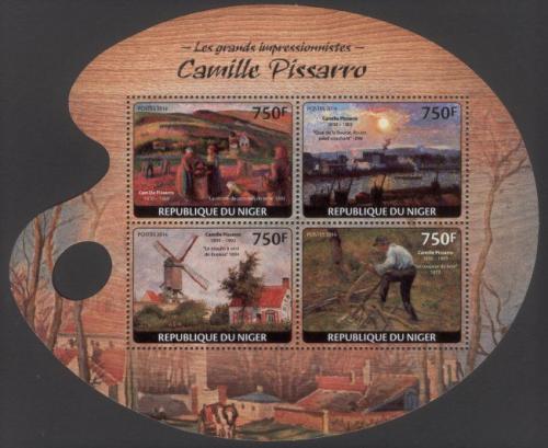 Poštové známky Niger 2014 Umenie, Camille Pissarro Mi# 3115-18 Kat 12€