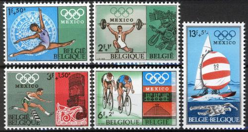 Poštové známky Belgicko 1968 LOH Mexiko Mi# 1513-17
