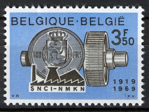 Poštová známka Belgicko 1969 Ozubené kolo a mince Mi# 1573