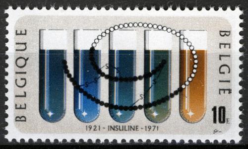 Poštová známka Belgicko 1971 Objev inzulínu, 50. výroèie Mi# 1648
