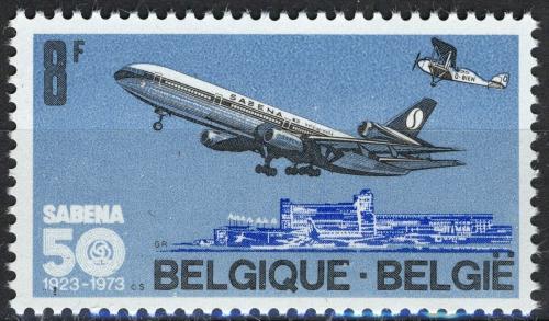 Poštová známka Belgicko 1973 Lietadlo DC 10 Mi# 1727