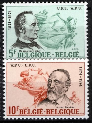 Poštové známky Belgicko 1974 UPU, 100. výroèie Mi# 1781-82