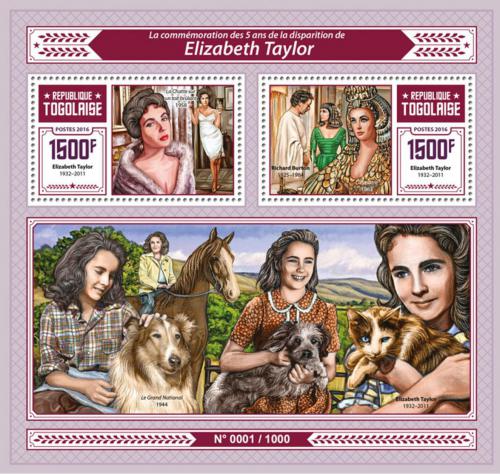 Poštová známka Togo 2016 Elizabeth Taylor Mi# Block 1278 Kat 12€