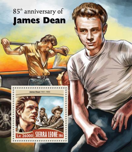 Poštová známka Sierra Leone 2016 James Dean Mi# Block 1029 Kat 12€