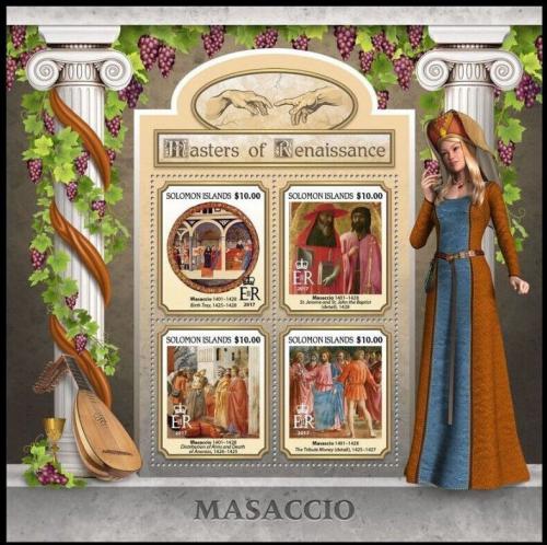 Poštové známky Šalamúnove ostrovy 2017 Umenie, Masaccio Mi# 4320-23 Kat 12€